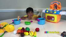 Learn English Food Names Fruits and Vegetables with Ryan Cooking Play Set Fun for Kids ABC Surprises