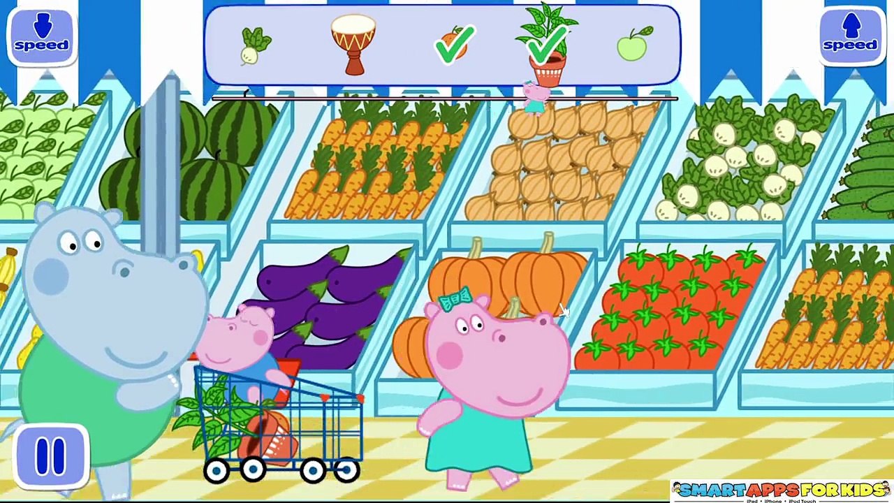 Peppa Pig Harriet Hippo in the Supermarket - best app demos for kids - Philip