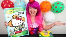 Coloring Hello Kitty Surfing Sanrio GIANT Coloring Book Page Crayola Crayons | KiMMi THE CLOWN