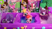 Bobblehead Littlest Pet Shop Ride in LPS LIMO Limousine Car with Hot Tub - Cookieswirlc Toy Video