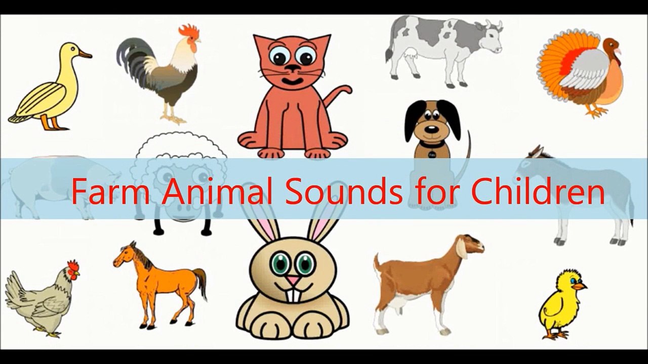 Farm animals .The Animal Sounds for kids.Cartoon