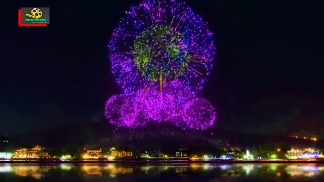 Synchronized and Worlds First Patented Fireworks at Mount Fuji Japan