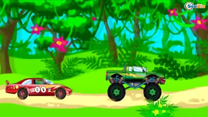 Мультики про машинки Гоночные машины и Монстр Tрак Машинки для детей