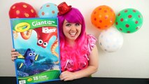 Coloring Hank Finding Dory GIANT Coloring Book Page Crayola Crayons | COLORING WITH KiMMi THE CLOWN