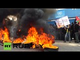 Homeless Palestinians destroy UN office after funding for refugees cut in Gaza