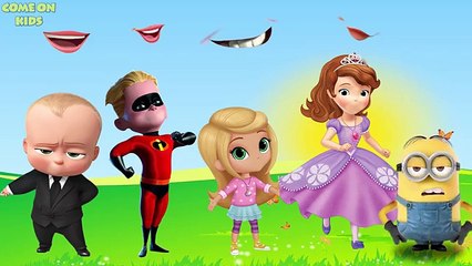 Wrong Mouths Sofia the first, Boss Baby, Shimmer and Shine, The incredibles Finger Family Rhymes