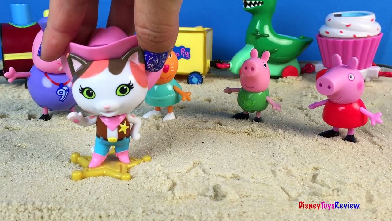 PEPPA PIG SAND PRINTS WITH SHERIFF CALLIE TONKA MIGHTY MACHINES INDOMINUS REX VELOCIRAPTOR MLP