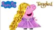 PEPPA PIG Transforms into Disney Princess Rapunzel Fun Coloring Videos for Kids