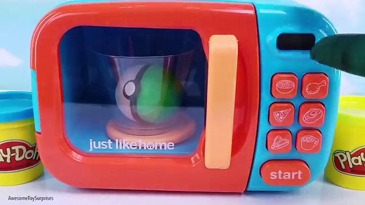 Pokemon Playdoh Pokeballs Magic Microwave Toy Surprises PlayDoh Best Kids Video to Learn Colors