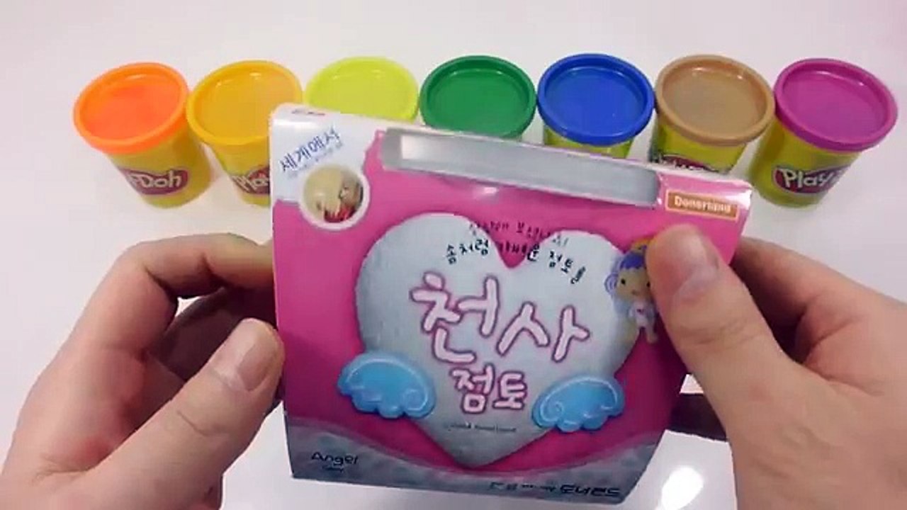 How To Make Play Doh Angel Clay Rainbow Colours My Finger Learn the Recipe DIY 천사 점토+ 플레이도우 손가락 만들기