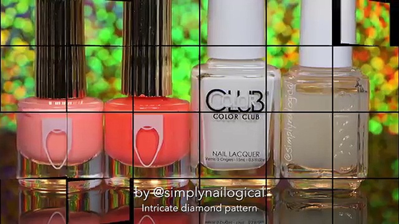 Geometric intricate diamond nail art???