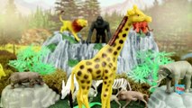 Learn Wild Animal Toys Names - Zoo Animals Elephant Lion Tiger Rhino Toys for Kids
