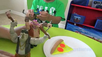 Teenage Mutant Ninja Turtles Pizza War Giant Leonardo Mutation Play Set Play doh Kids Video