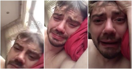 Depois de uma noite bem animada... homem mostra o drama do dia seguinte!