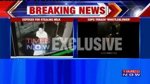Caught On Cam- 2 Hyderabad Police Officer Caught Stealing Milk