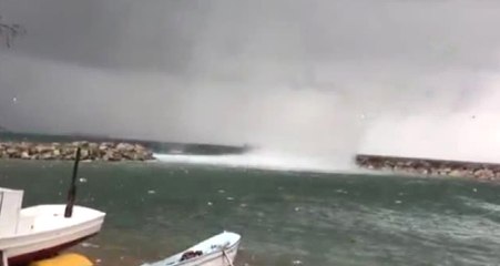 Biga'da Denizde Meydana Gelen Hortum Saniye Saniye Kamerada!