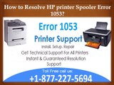 1-877-227-5694 How to Resolve HP printer Spooler Error 1053