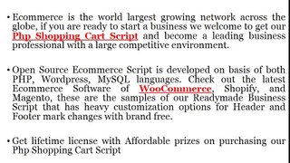 Php Shopping Cart Script offers Multilingual, Multicurrency, Global functionality