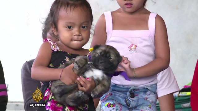 Local volunteers help Balinese villagers forced to evacuate