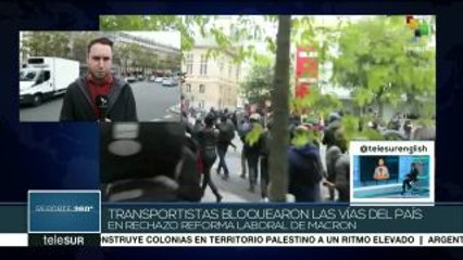 Transportistas de Francia inician huelga en rechazo a reforma laboral