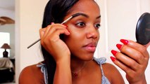 Airbrush Makeup Look with Bold Lips | Ellarie