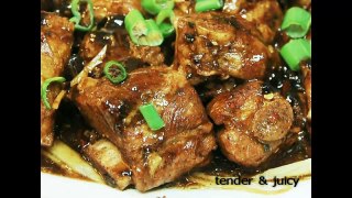 蒸排骨姜和黑豆醬Steamed Pork Spareribs with Ginger and black bean sauce; Authentic Chinese Cooking