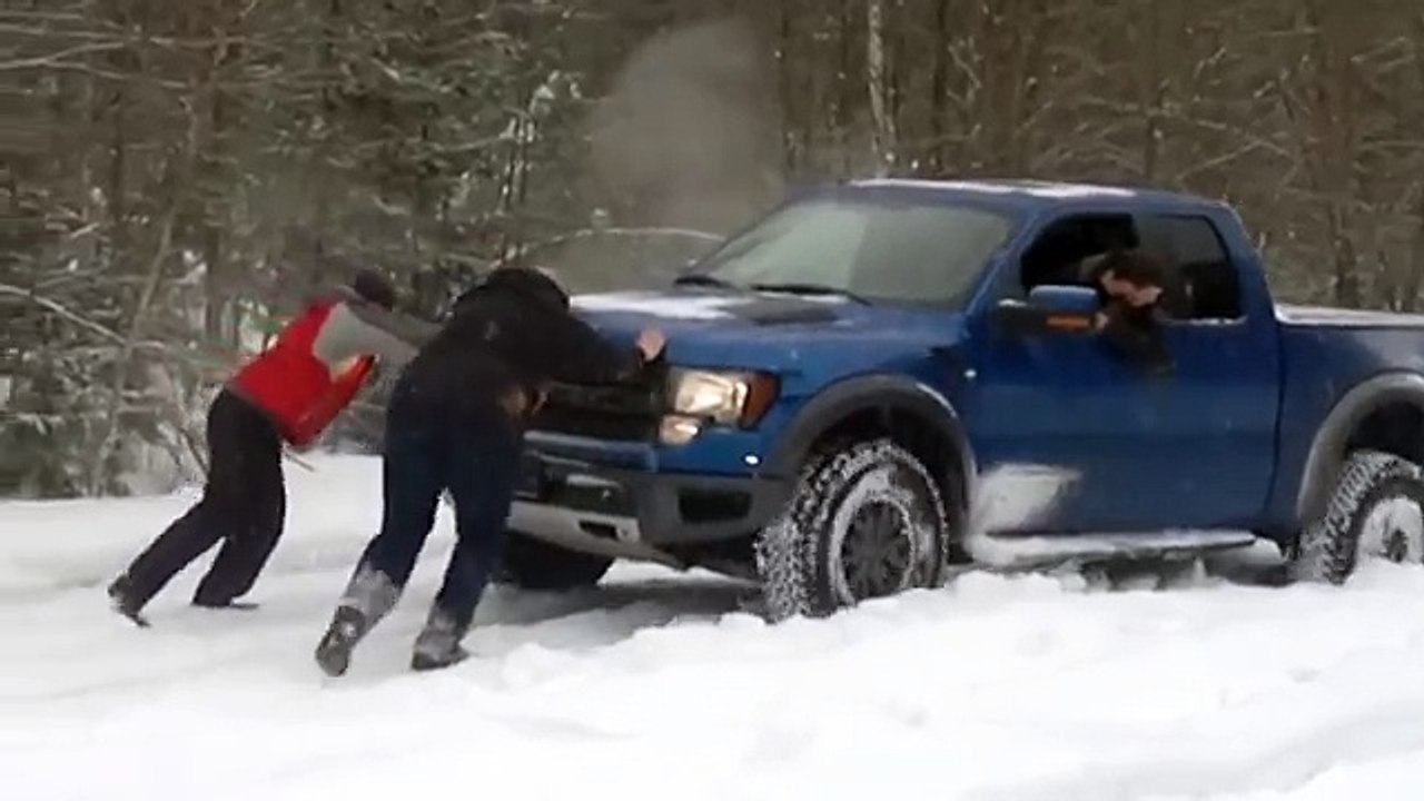 Off-road Deep Snow Toyota Tundra Hard Stuck Ford Raptor Helps