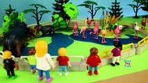 School Bus Ride Trip to the Playmobil Zoo Wild Animals Toys For Kids - Learn Animal Names!