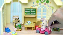 Babies & Mother Trike Car Sylvanian Families Calico Critters Rainbow Nursery Unboxing Play Kids Toys
