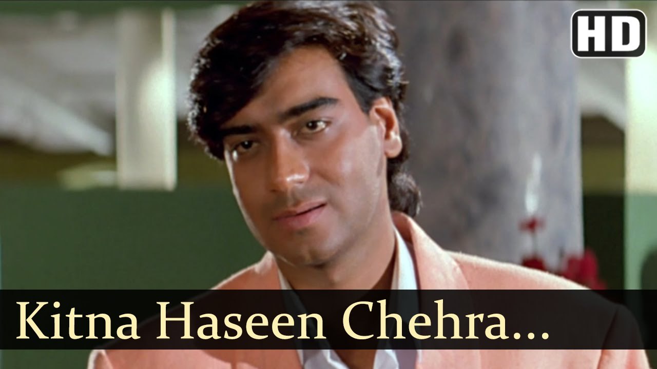 Kitna Haseen Chehra (HD Video) Dilwale Songs | Ajay Devgan | Raveena Tandon | Kumar Sanu | Love |