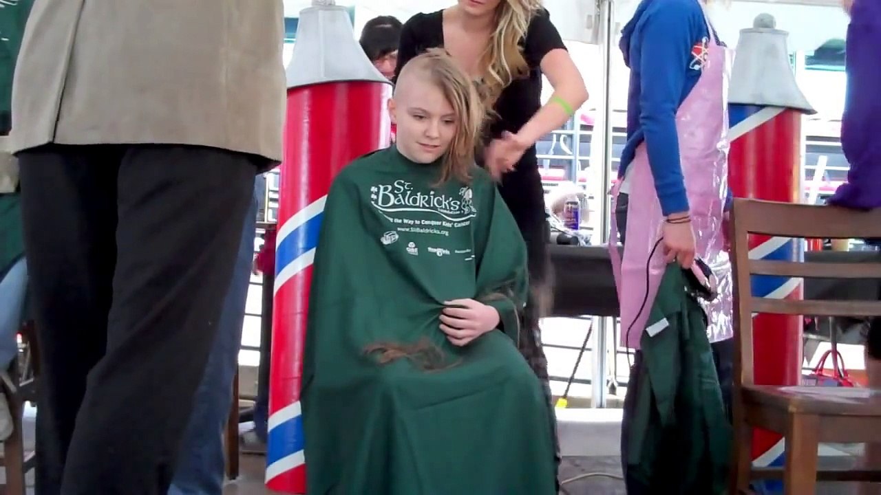 Courageous Young Girl Shaves her Head for St Baldricks