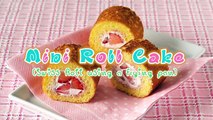 Mini Strawberry Roll Cake Without Oven (Swiss Roll) フライパンでロールケーキ - OCHIKERON - CREATE EAT HAPPY