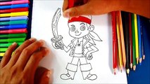 How to draw JAKE (Jake and the Never Land Pirates) | Dibujar a Jake (La Isla Pirata)