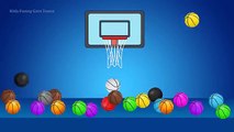 Learn Colors with Basket Ball Game - Monster Truck for Children | Kids Learning Videos