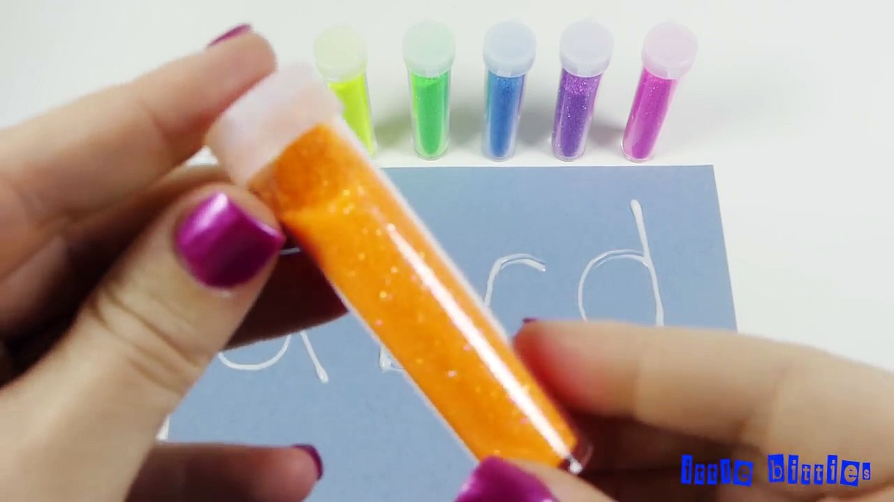 Learn Alphabet Lowercase Letters with Glitter Glue Letters