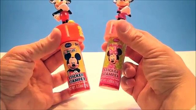 MICKEY MOUSE CLUBHOUSE STICKER STAMPER CANDY AND MINNIE MOUSE BOW-TIQUE VIDEO