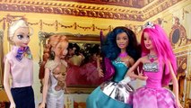 Barbie Rock N Royals Courtney & Erika singing Dolls (new Movie) meet Elsa Anna Maleficent.