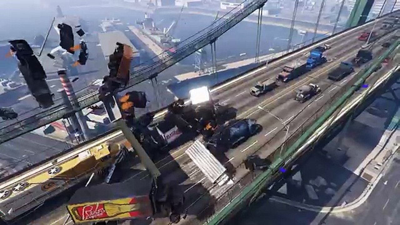 Gta 5 train on street & highway - wall vs traffic