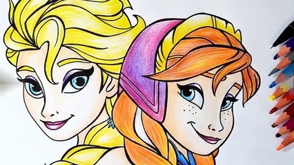 Desenhando Elsa e Anna do Frozen - Speed Drawing