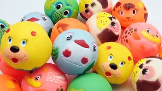 Learn Colours with Animal Face Rubber Balls! Fun Learning Contest!