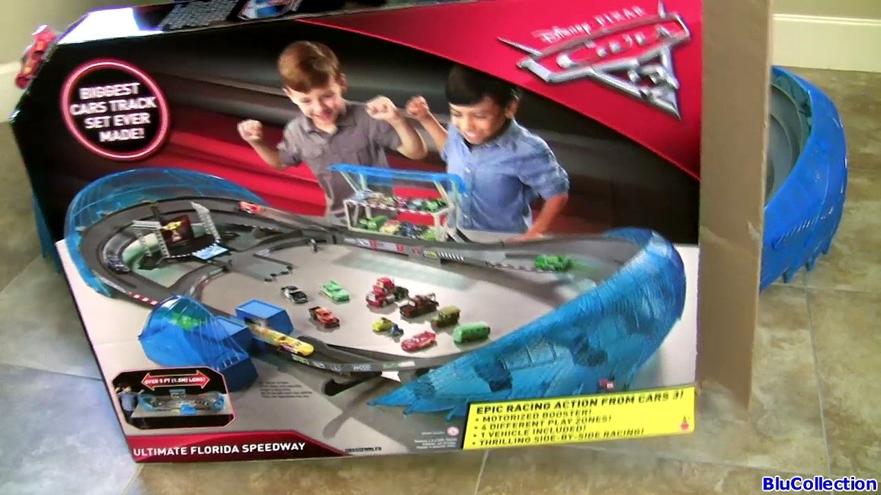 BIGGEST CARS 3 Track SET! Ultimate Florida Speedway Track Playset DisneyPixarCars3 Motorized Booster-V7I2SqM5Ne0