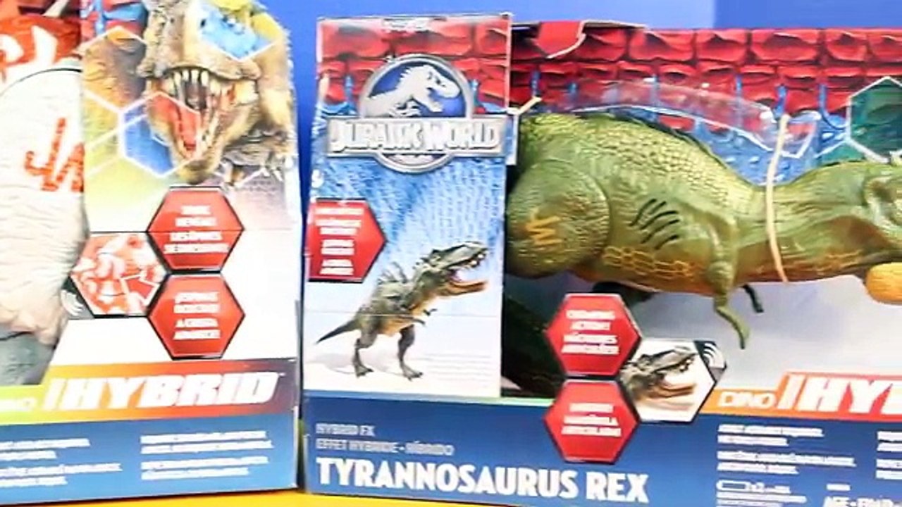 Jurassic World Indominus Rex Hybrid Battles Tyrannosaurus Dinosaur Eats Imaginext Batman Superman