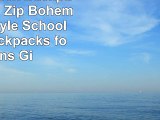 Jieway Unisex Backpacks Canvas Zip Bohemia Boho Style School Travel Backpacks for Teens