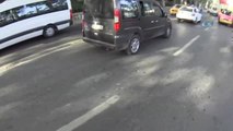 Dolmabahçe'de İlginç Motosiklet Kazası Kamerada