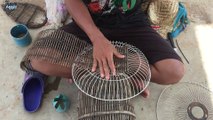 Amazing Man Recycled Old Trap To Fishing Use Electric Fan- To Catch Alot of Fish In Pretty water