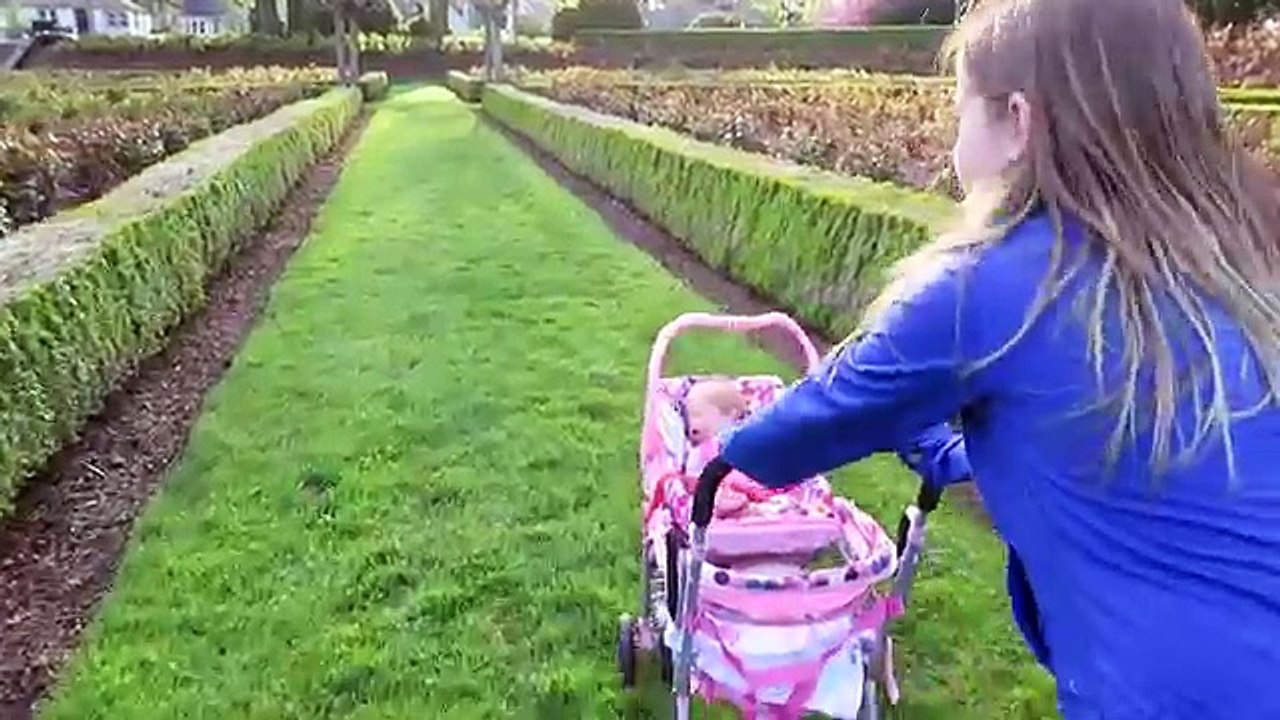 Reborn Baby Doll at the Park in Joovy Doll Stroller