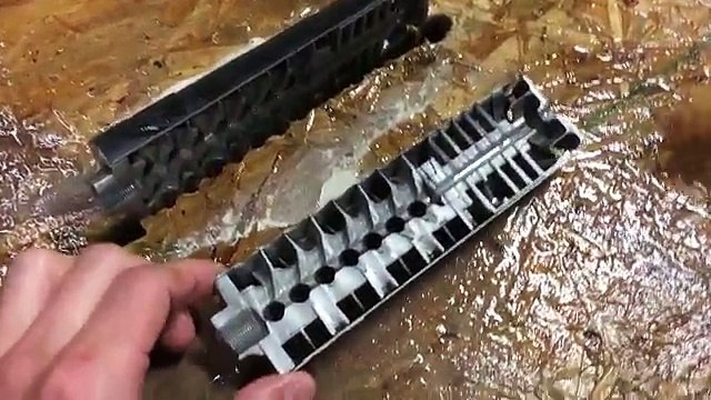 Gun Suppressor Silencer cut in half with Waterjet