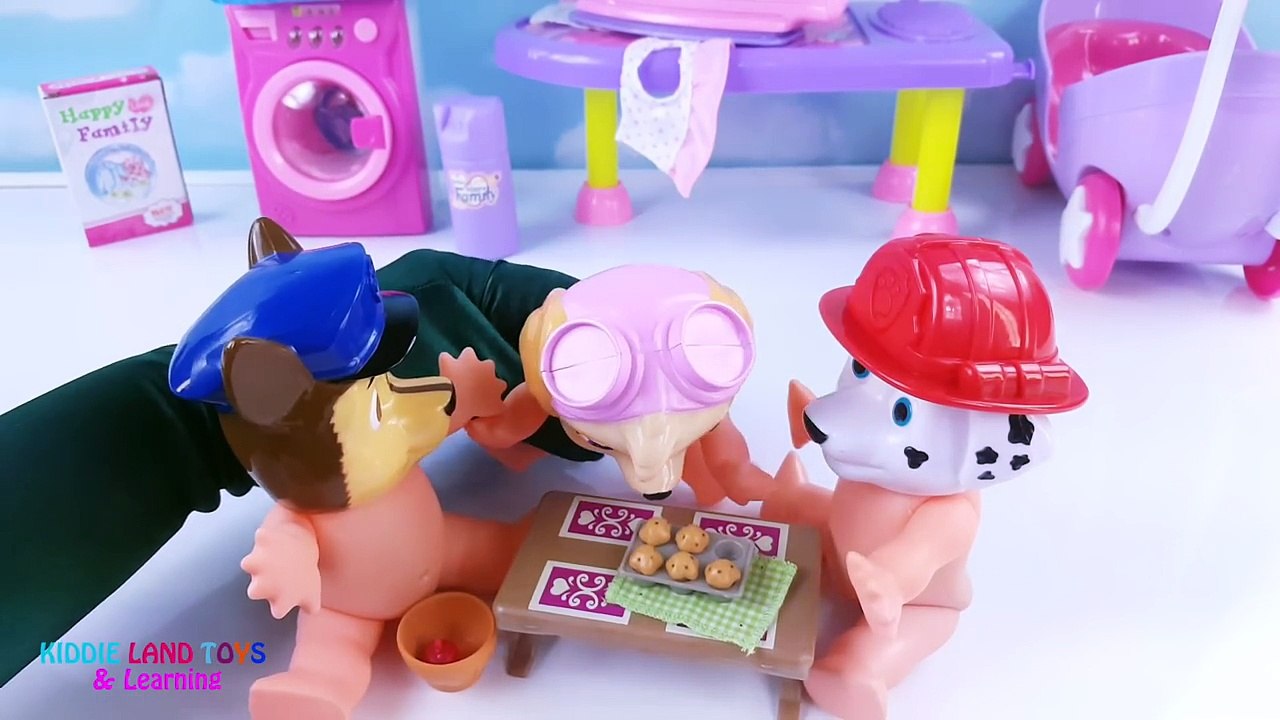 Paw Patrol Babies Lunch Laundry Day Skye Marshall Chase Pretend Play Fun Video for Kids and Toddlers
