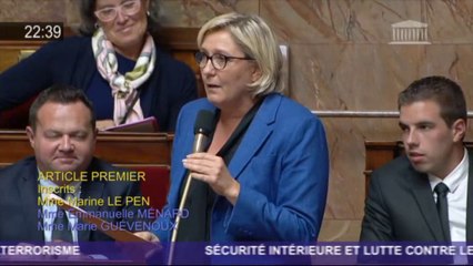 Intervention de Marine Le Pen à l'Assemblée Nationale (25/09/2017)