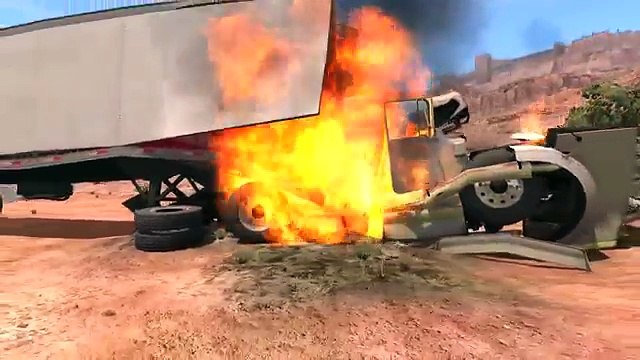 Тяжелые грузовики сталкиваются и разбиваются Аварии и дтп Игры для мальчиков Мультики про машинки